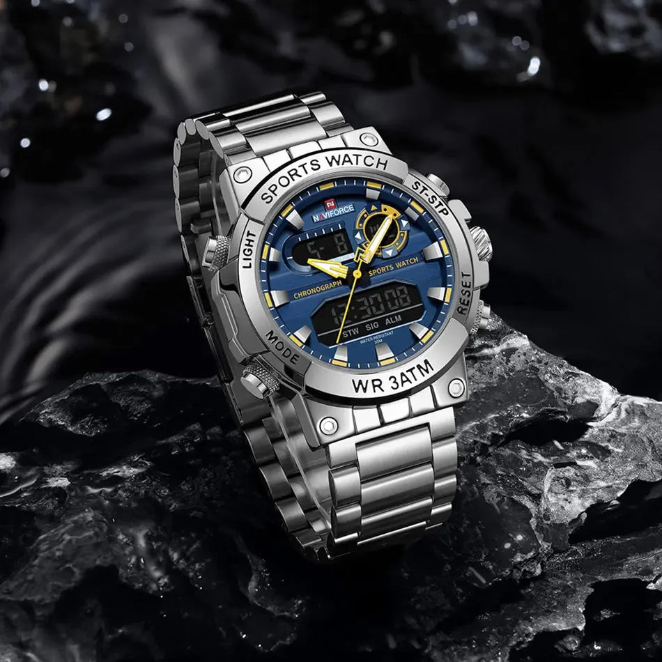 Montre Homme Militaire NAVIFORCE Double Affichage Quartz – Sport Étanche Grand Cadran