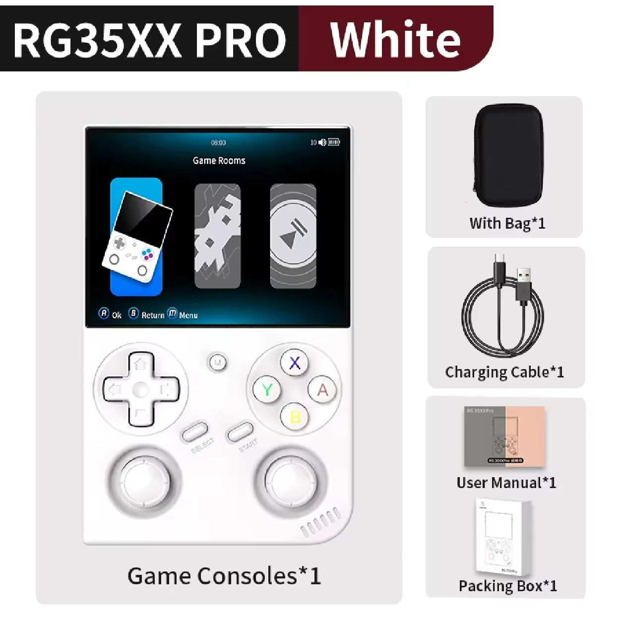 ANBERNIC RG35XX Pro Console de Jeu Portable Retro – Écran IPS 3.5'' | Linux WiFi PSP Gaming