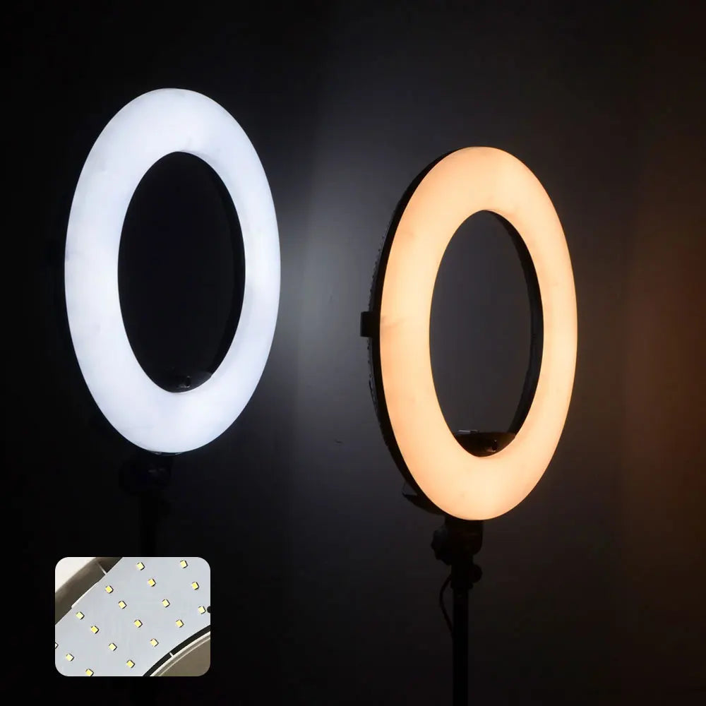 Anneau Lumineux LED 18 Pouces 96W Yidoblo FE480 avec Trépied – Bi-Couleur Studio Photo & Vidéo | Lampe Salon Beauté Maquillage Vlog