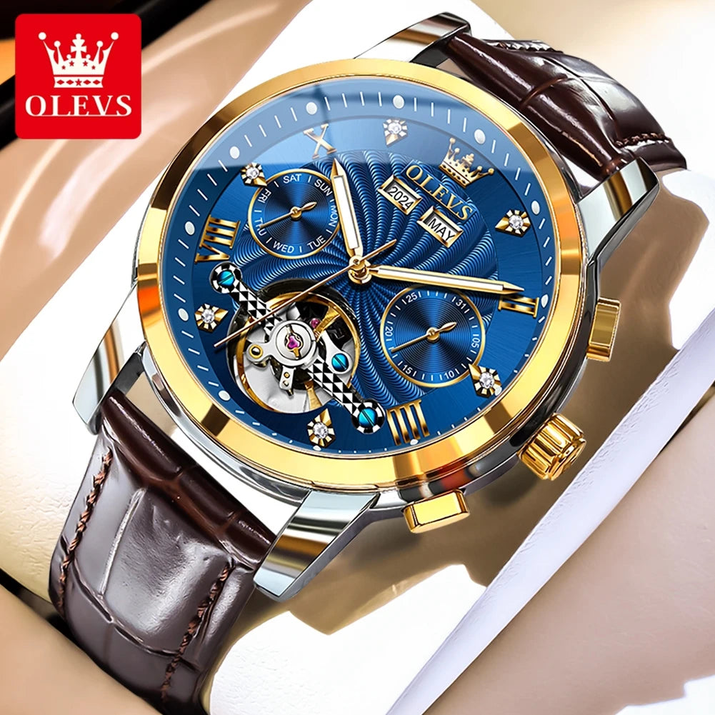 Montre Mécanique Automatique Luxe Homme OLEVS 7088 – Grand Cadran Lumineux Étanche Cadeau