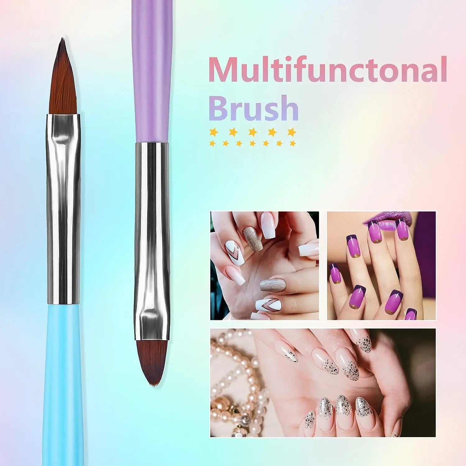 Set Pinceaux Nail Art Professionnel – Acrylique UV Gel Dessin & Dotting | Outils Manucure & Maquillage