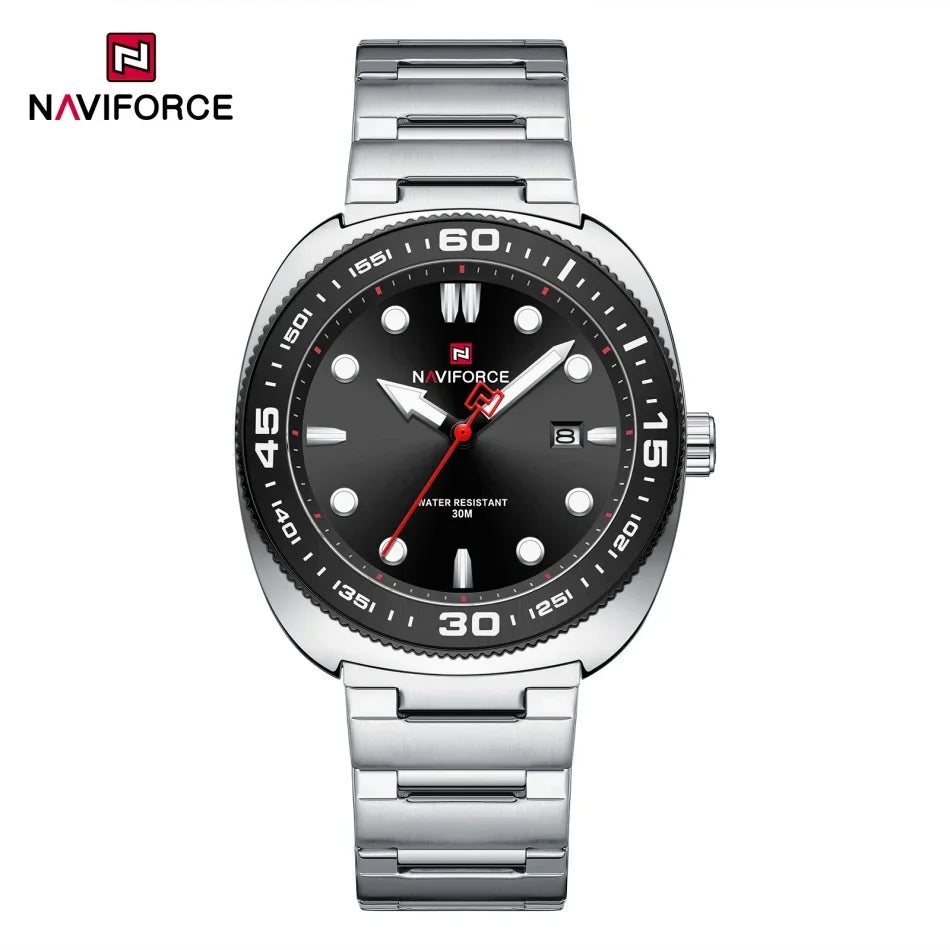 Montre Homme NAVIFORCE Sport Luxe Acier Inoxydable Quartz Date Étanche 30M – Fashion Tendance