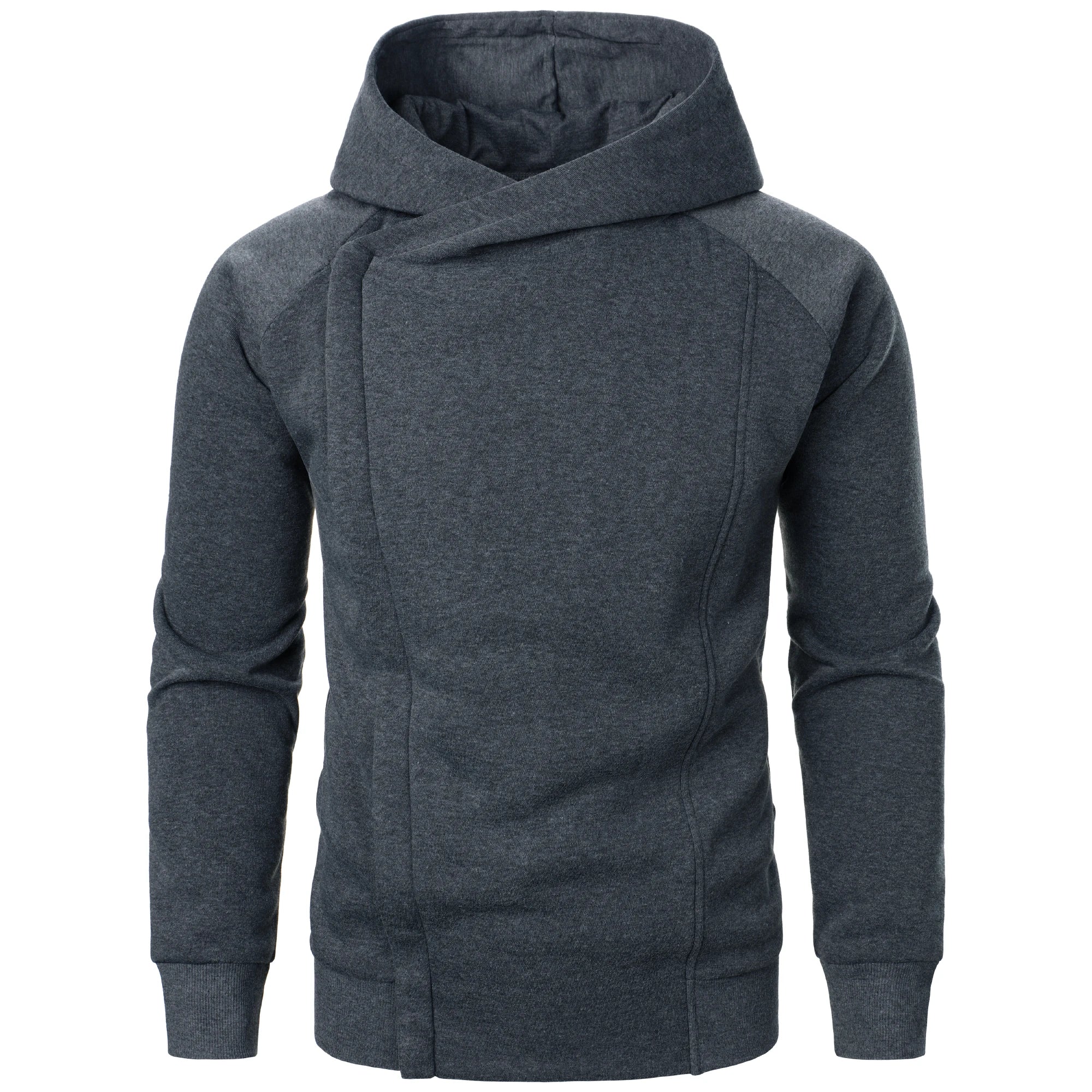 Hoodie Homme Couleur Unie Zip Latéral – Sweat à Capuche Manches Longues Automne Hiver | Mode Homme Premium