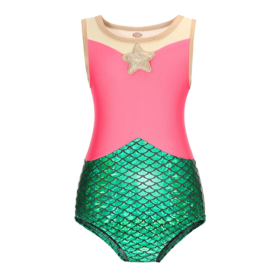 Maillot de Bain Fille Princesse Sirené – Costume Plage Piscine Été Enfant Anna Elsa Raiponce Mirabel
