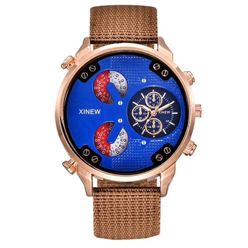 Montre Homme XINEW Quartz Nylon Casual – Fashion Student Sport Tendance Montre Homme