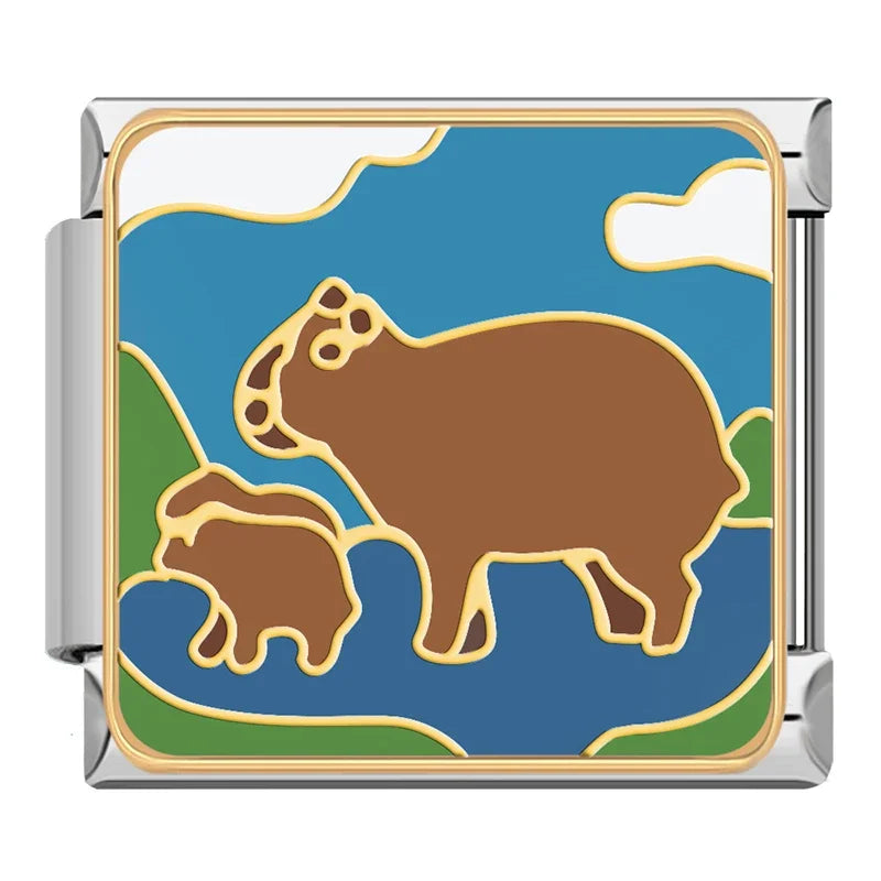 Charm Animaux Mignon pour Bracelet Italien Acier Inoxydable 9mm