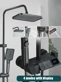 Ensemble Douche Blanc 4 Voies Style Piano – Pluie, Affichage Digital Optionnel & Bidet | Système Douche Complet