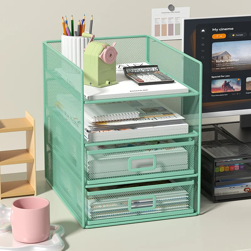 Rack Courrier 4 Niveaux Trieur Papier – Organisateur Bureau Dossiers Lettres Empilable