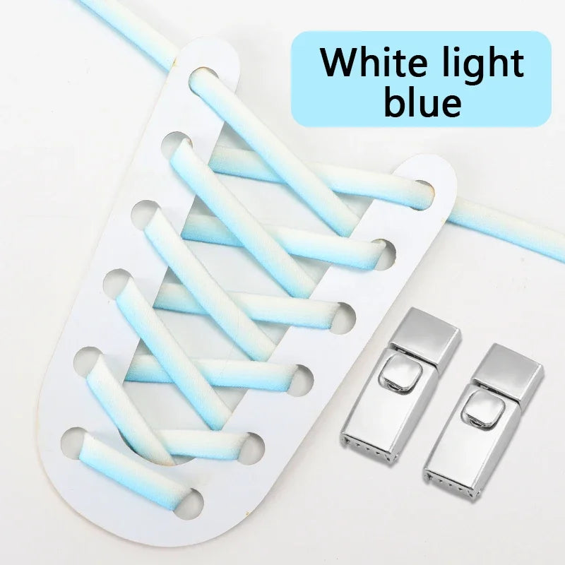 Lacets Élastiques Sans Nœud Press Lock Unisexe – Dégradé Plat Rubber Bands Homme Femme