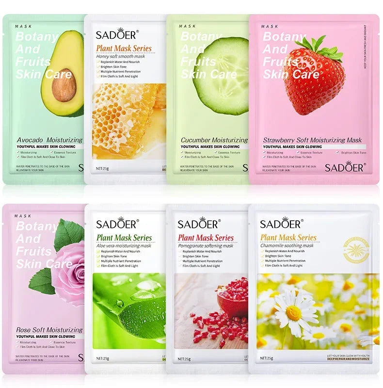 Set 8 Masques Visage Naturels - Hydratation & Fermeté K-Beauty