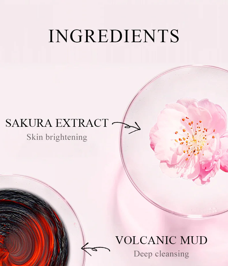 Kit Skincare Coréen LAIKOU Sakura – Nettoyant, Masque Yeux & Lèvres, Hydratation Intense | Routine Beauté K-Beauty Complète