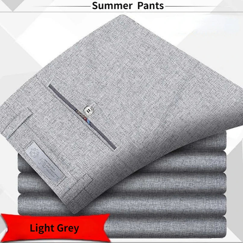 Pantalon de Costume Homme Haute Qualité Taille Haute Classique Business Casual Été Printemps Automne – Pantalon Élégant Professionnel | Mode Homme Premium