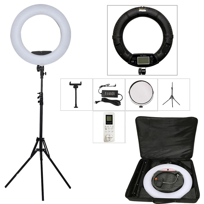 Anneau Lumineux LED 18 Pouces 96W Yidoblo FE480 avec Trépied – Bi-Couleur Studio Photo & Vidéo | Lampe Salon Beauté Maquillage Vlog