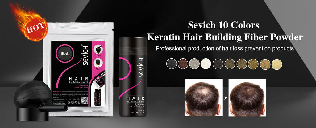 Sevich Fibres Capillaires Kératine 25g – Anti-Chute, Densifiant, Camouflage Calvitie & Zones Clairsemées | Poudre Cheveux