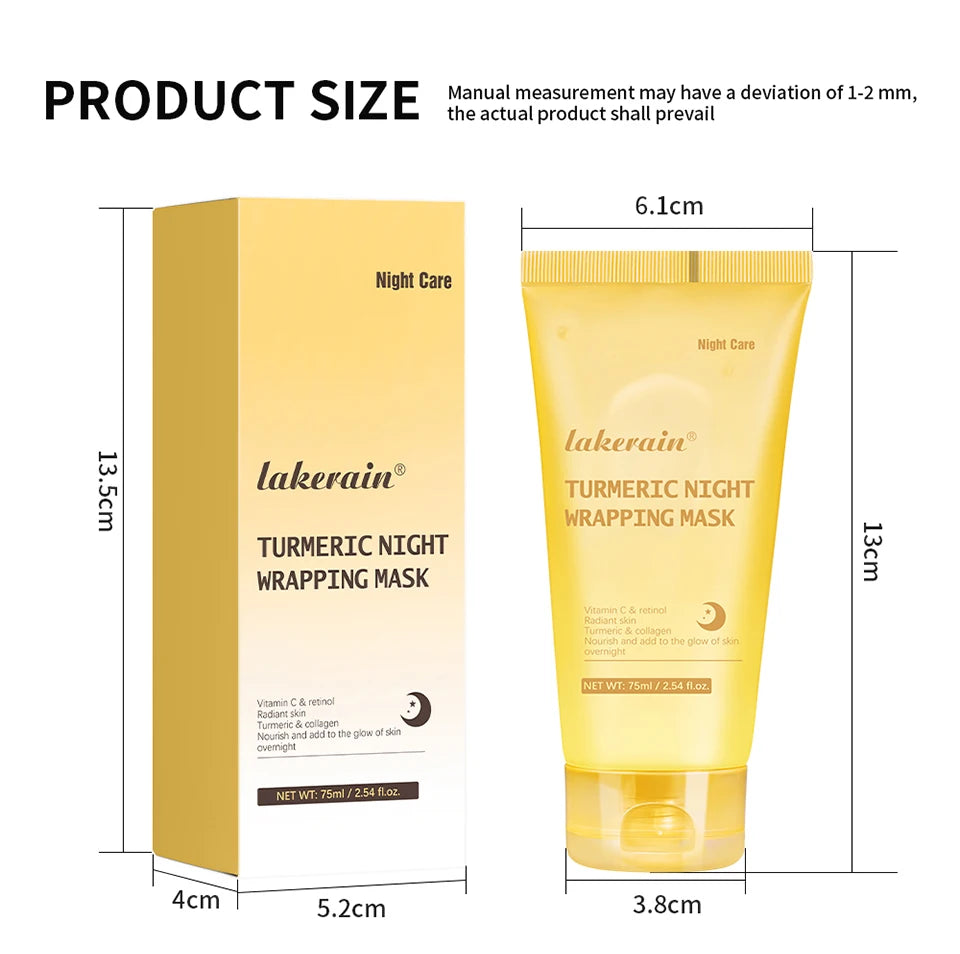 Masque Nuit Peel-Off Acide Kojique & Curcuma – Collagène Hydrolysé | Teint Éclatant & Raffermissant | Korean Skincare