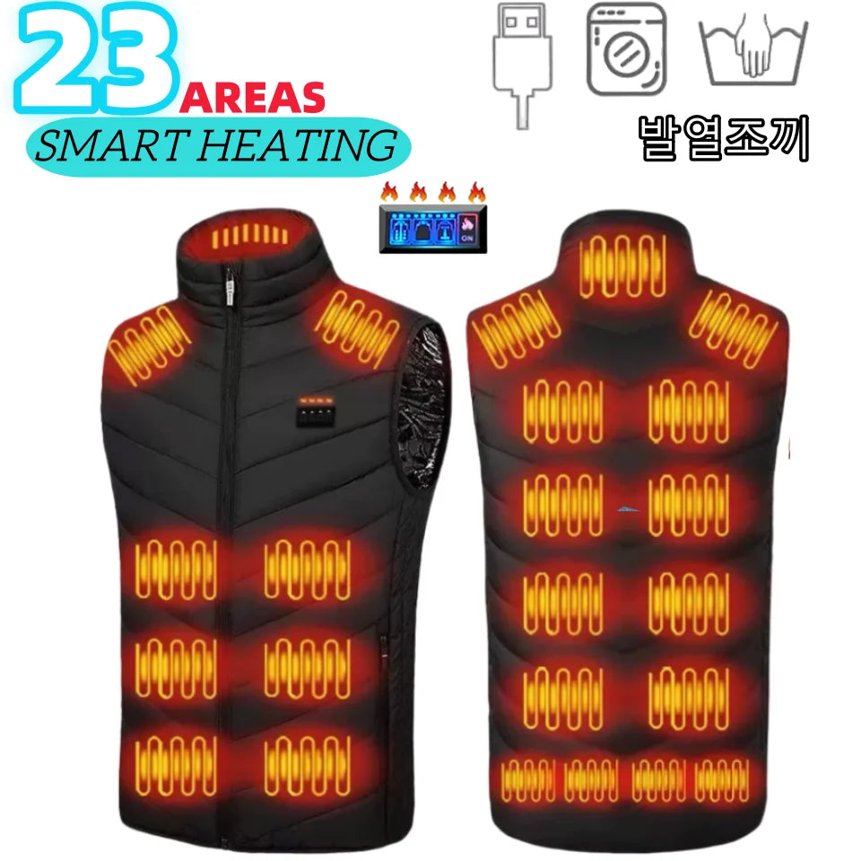 Veste Chauffante Homme Hiver USB Électrique 21 Zones Chauffantes – Manteau Auto-Chauffant Ski Neige Outdoor Gilet Matelassé | Mode Homme Tech Premium