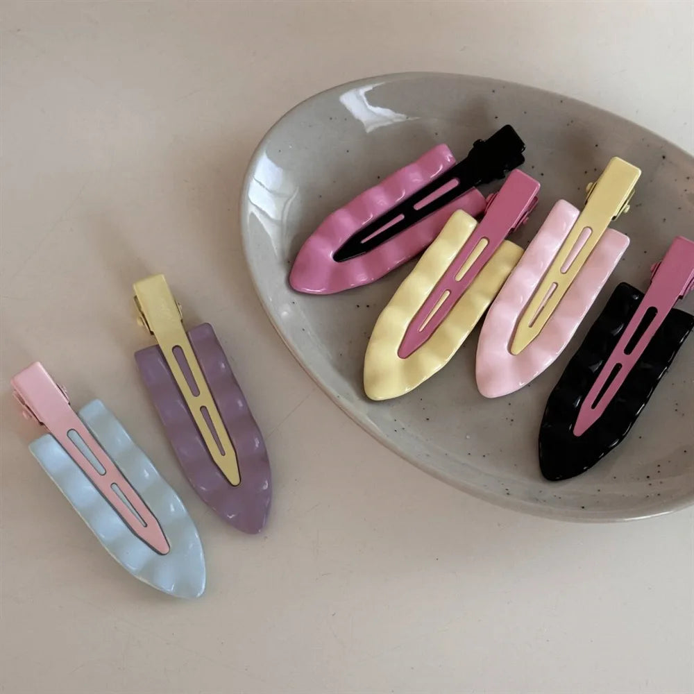 Pince Cheveux Macaron Coréenne – Vague Métallique Sans Couture | Accessoire Frange & Headgear