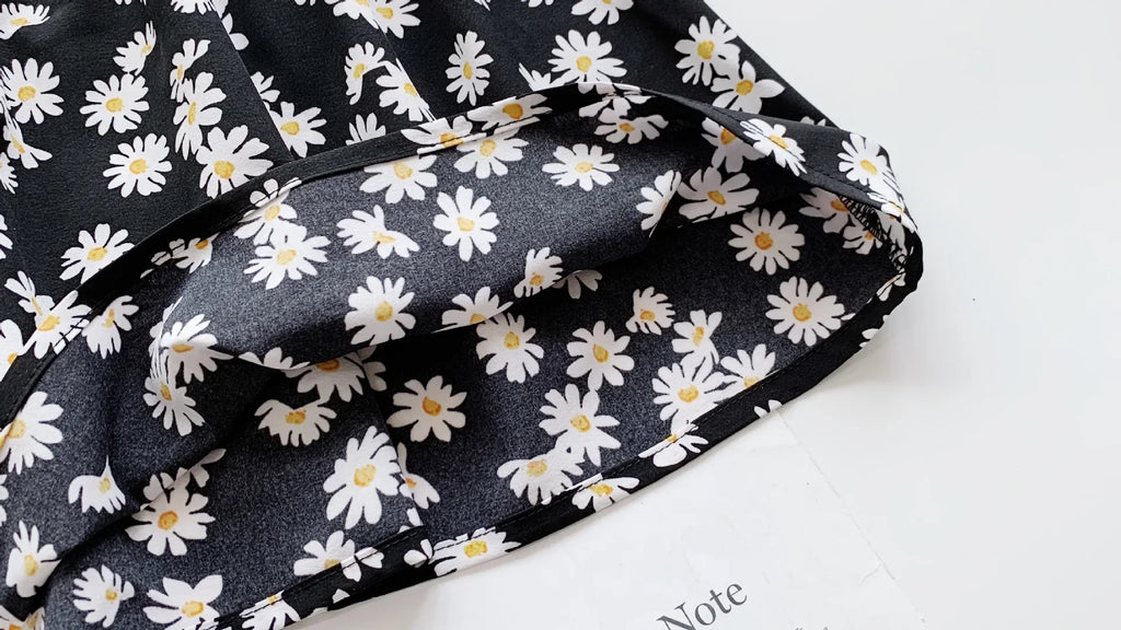 Robe Fille Imprimée Marguerites Sans Manches – Robe Casual Été Enfant Fleurs Mariage 2-6 Ans