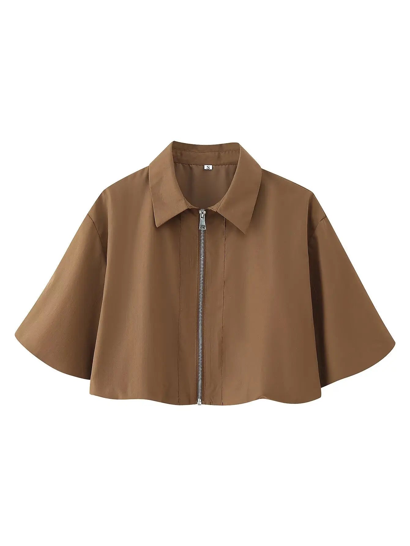 2-teiliges Damen-Set – kurze Jacke mit Reißverschluss & plissierter Rock mit Blumenmuster und hoher Taille | Herbst