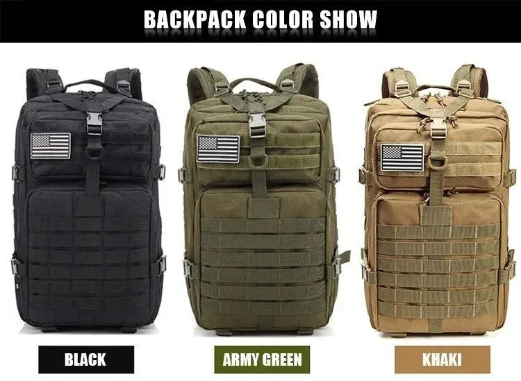 Sac à Dos Tactique Homme 45L – Sac Randonnée Camping Chasse Trekking Molle Militaire