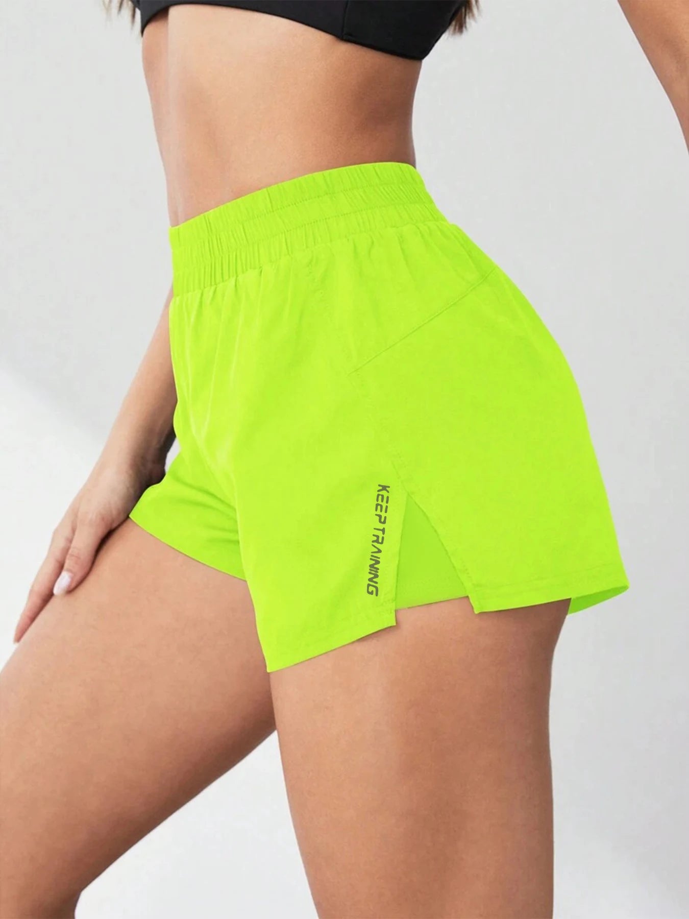 Kurze Yoga-Shorts 2-in-1 Anti-Exposition für Damen - Laufen, Fitness, Tennis & Freizeit