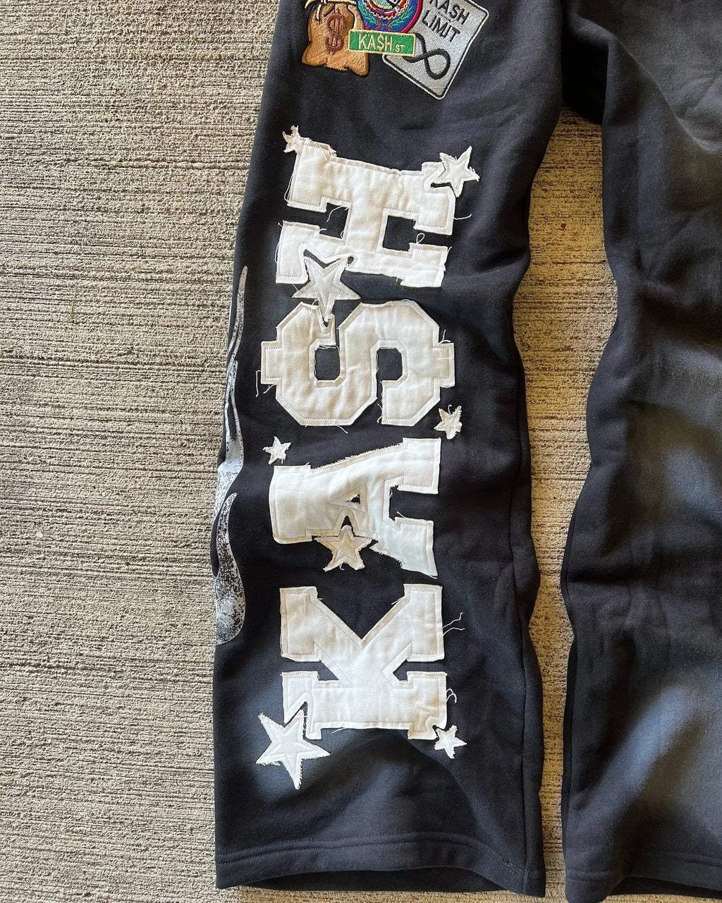 Jogginghose Herren Y2K Baggy Patches Buchstaben Retro Double Layer Hip-Hop Gothic Elastischer Bund Casual | Sweatpants Y2K Gothic Premium