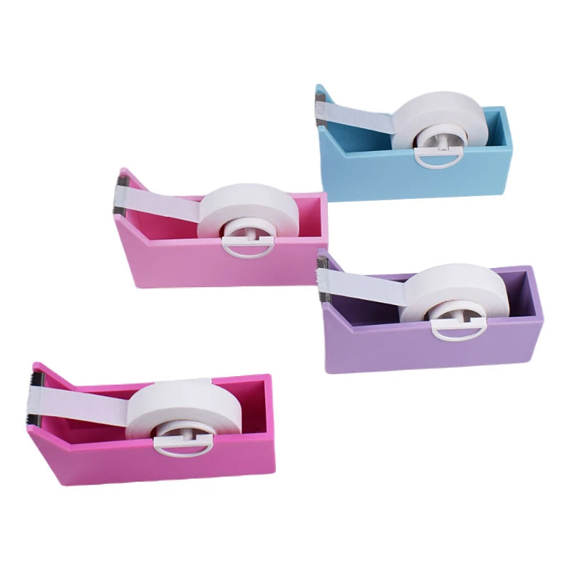 Distributeur Ruban Adhésif Extensions Cils Rotatif – Coupe-Ruban Plastique | Outil Pose Cils Professionnel