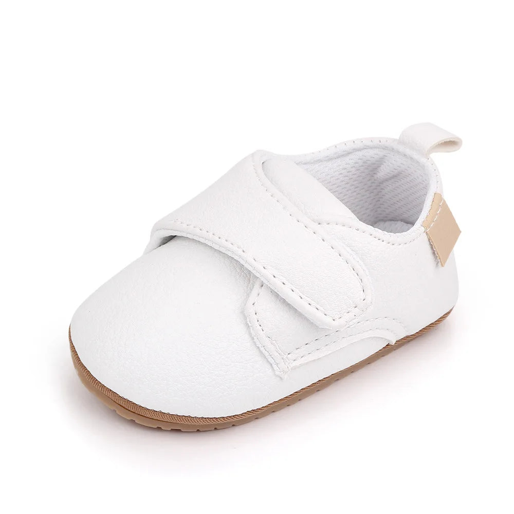 Chaussures Bébé Premiers Pas Cuir Semelle Caoutchouc Antidérapante – Mocassins Unisexe Nouveau-Né Toddler