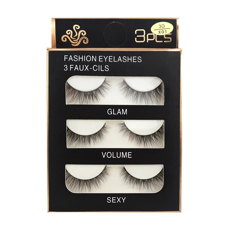Lot 3 Paires Faux Cils 3D Vison SHIDISHANGPIN – 27 Styles Fluffy Wispy Épais | Cils Faux Faits Main Maquillage Yeux