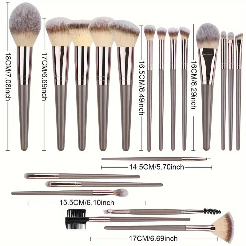 Set de Pinceaux de Maquillage Professionnel – Fond de Teint, Fard à Paupières, Correcteur & Blush | Doux & Soyeux