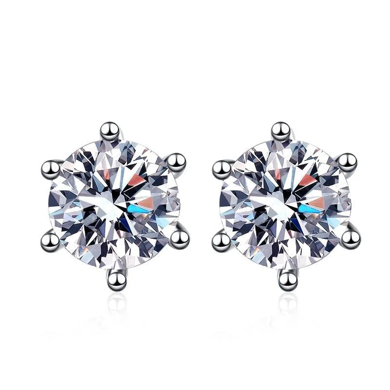 Puces Moissanite Vis Argent 925 Couleur D 6 Griffes – Éclat Diamant Éblouissant | Bijou Mariage & Fine Jewelry Femme | Cadeau Luxe