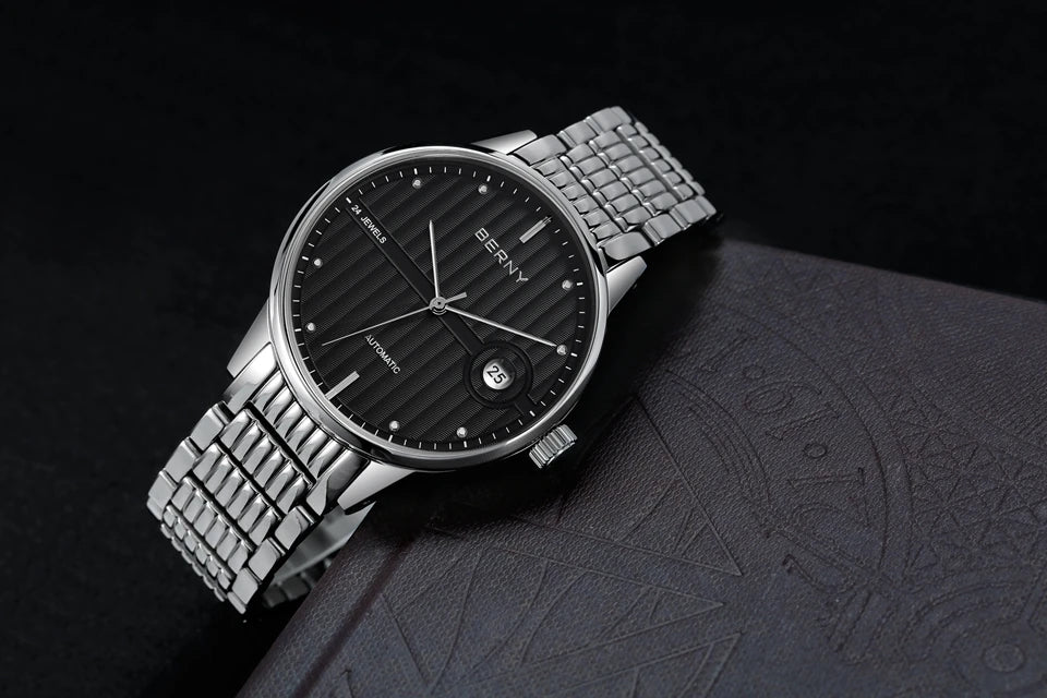 Montre Mécanique Automatique Luxe BERNY Couple Saphir Acier Miyota 9015 5ATM – Homme & Femme