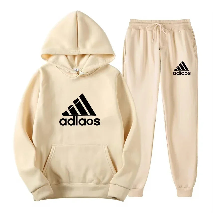Ensemble Sport 2 Pièces Unisexe Automne Hiver – Sweat Capuche + Jogging Chaud Confortable Fitness Loisir | Mode Sportswear