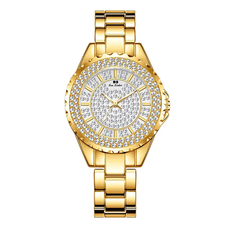 Montre Femme Or Bracelet Dress Luxe 2025 – Acier Complet Élégante Fashion Top Brand