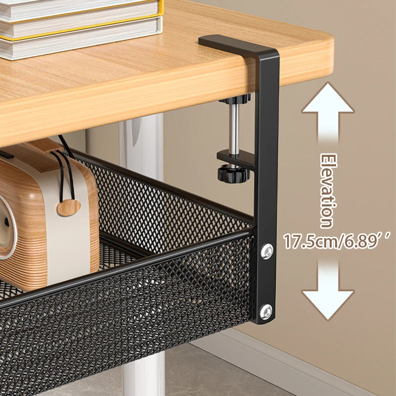 Tiroir Sous Bureau Clamp-On Maille Métal – Organisateur Fournitures Bureau Maison