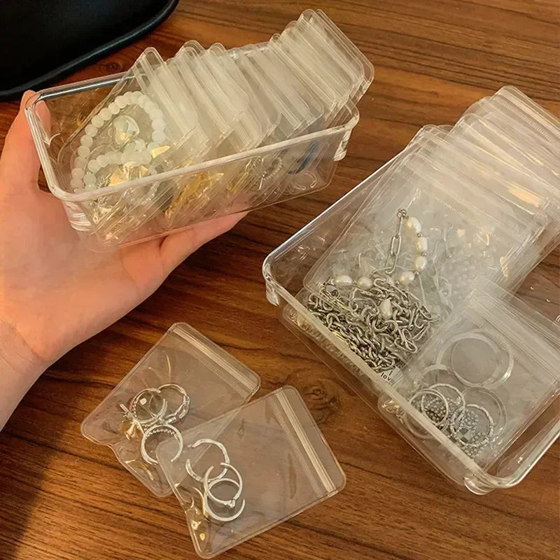 Sachets PVC Transparents Anti-Oxydation Bijoux – Lot 10 à 50 pcs | Rangement Boucles d’Oreilles, Colliers, Pendentifs & Bracelets | Organiseur Bijoux