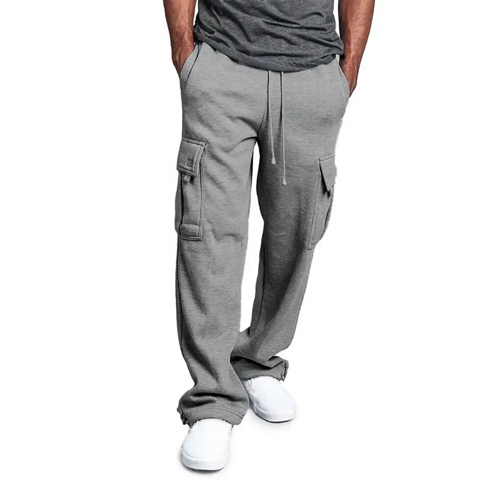 Pantalon Cargo Homme Polaire Loose – Multi-Poches Jogging Hip Hop Streetwear Automne Hiver | Mode Homme Premium