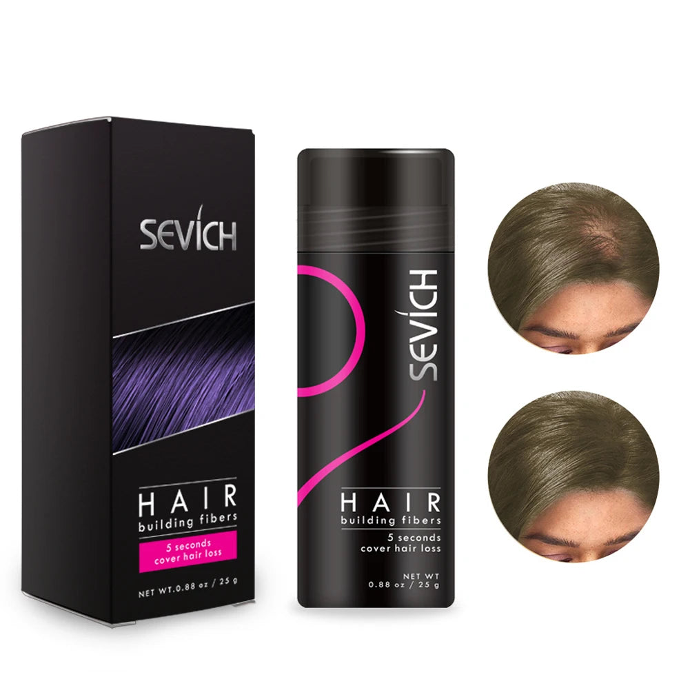 Sevich Fibres Capillaires Kératine 25g – Anti-Chute, Densifiant, Camouflage Calvitie & Zones Clairsemées | Poudre Cheveux