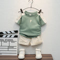 Ensemble 2 Pièces Bébé Garçon Été T-Shirt Imprimé Lettres + Short Cargo Coton – Tenue Fashion Infant
