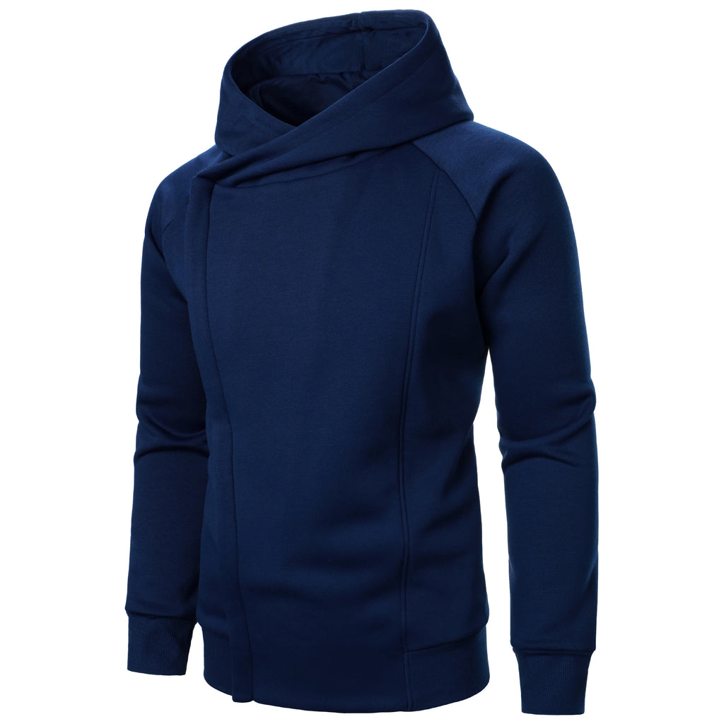 Hoodie Homme Couleur Unie Zip Latéral – Sweat à Capuche Manches Longues Automne Hiver | Mode Homme Premium