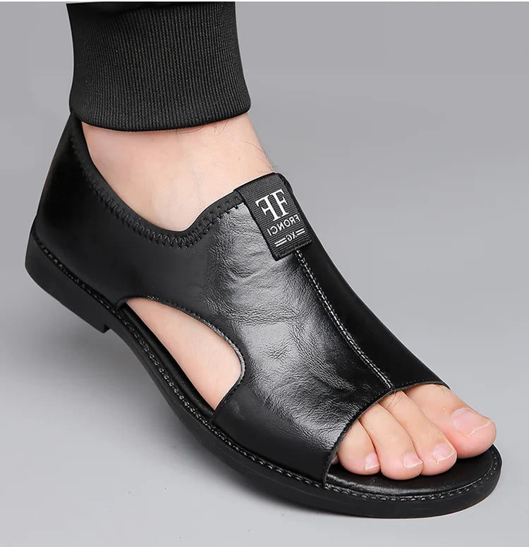 Sandales Cuir Soft Sole Homme Plage Conduite – Slippers Outdoor Confortables Qualité