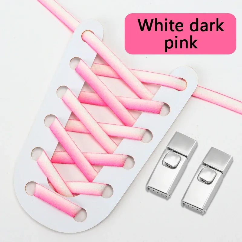 Lacets Élastiques Sans Nœud Press Lock Unisexe – Dégradé Plat Rubber Bands Homme Femme