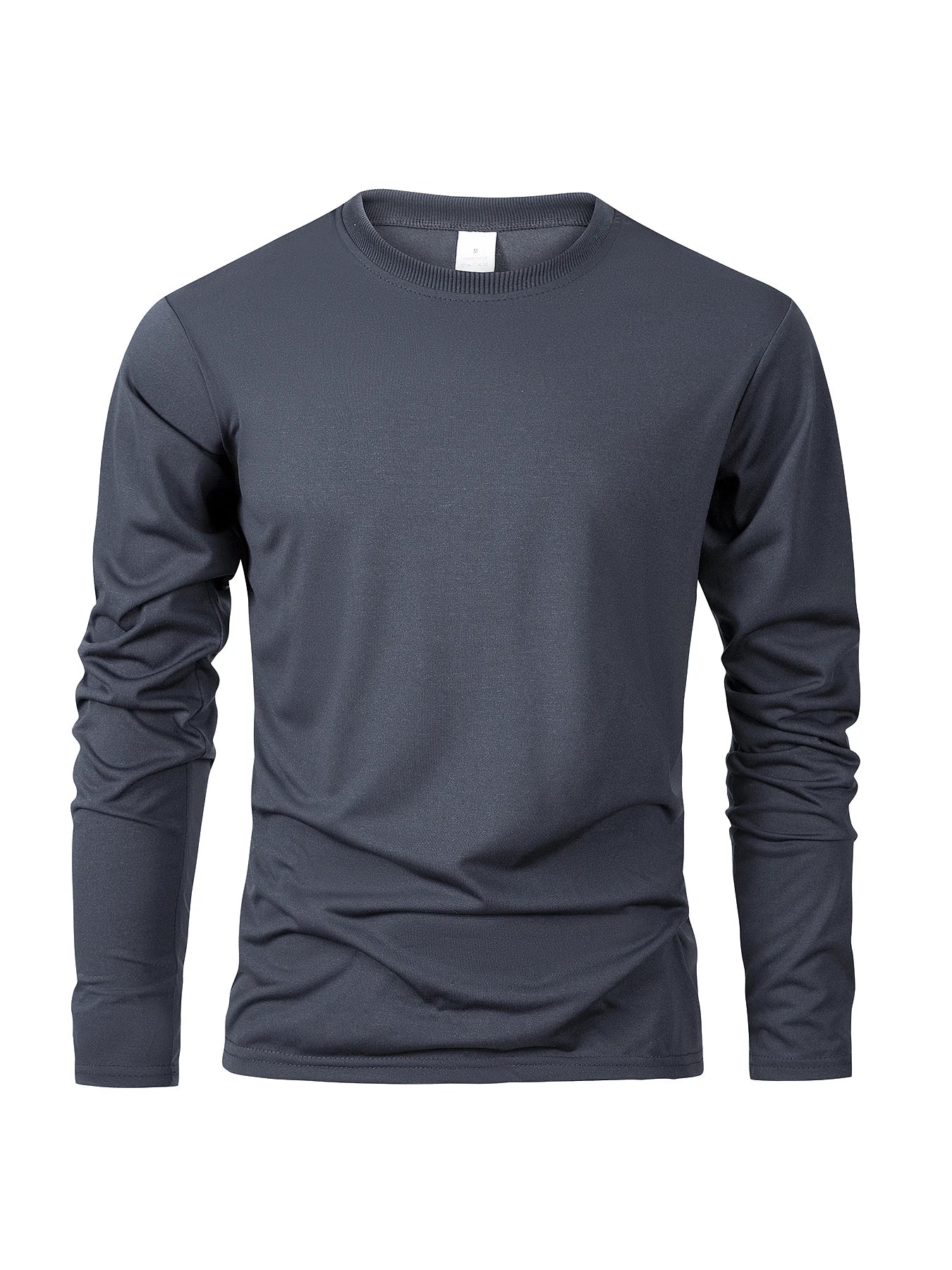 Herren Langarmshirt Unifarben Baumwolle – Rundhals Unisex | Freizeit, Fitness & Laufen | Komfort & Zeitloser Stil