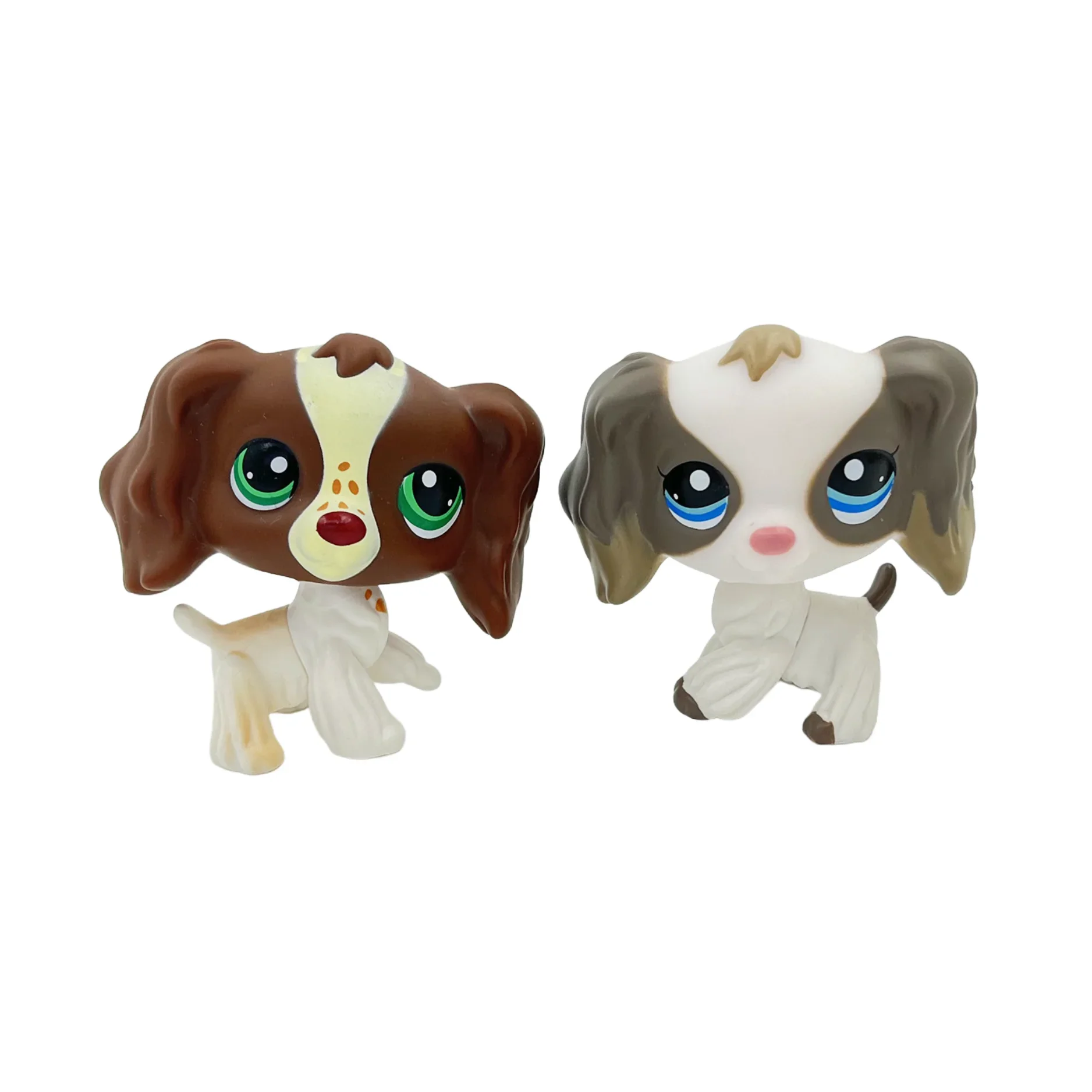 Lot 2 Figurines Animaux Rares LPS – Chat Mignon & Chien Tête Ballante Teckel Colley Cocker Danois | Jouet Collectionnable Enfants