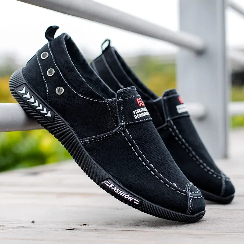 Sneakers Canvas Denim Slip-on Vintage Homme 2025 – Conduite Moccasin Loafers Outdoor