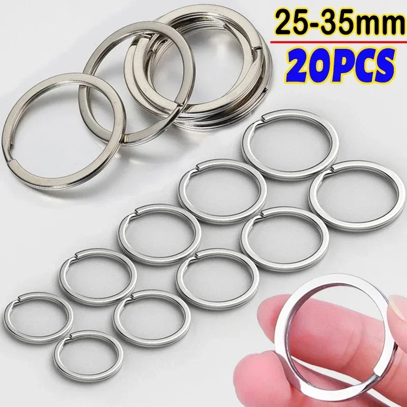 Anneaux Porte-Clés Acier Inoxydable 25/30mm — Lot 10/30 pcs DIY Bijoux Porte-Clés