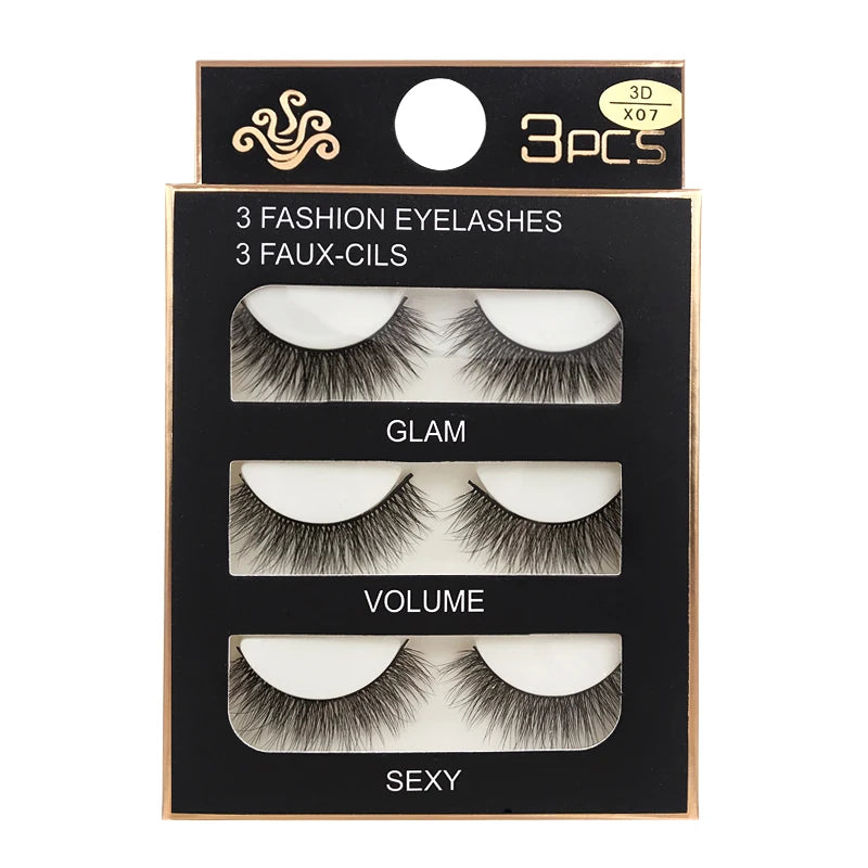 Lot 3 Paires Faux Cils 3D Vison SHIDISHANGPIN – 27 Styles Fluffy Wispy Épais | Cils Faux Faits Main Maquillage Yeux