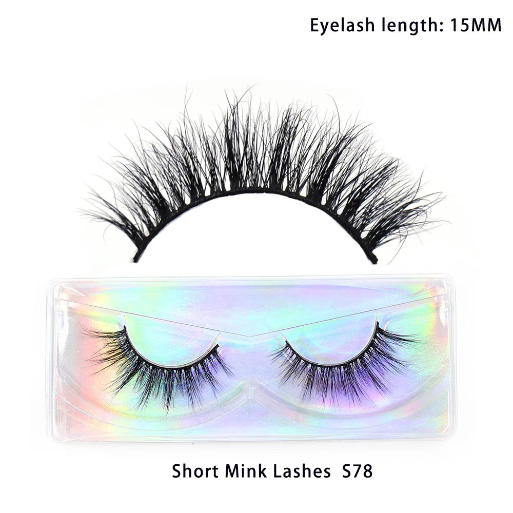 Faux Cils Naturels Courts Fluffy LEHUAMAO – Volume 12-15mm Wispy | Extension Cils Vison Maquillage