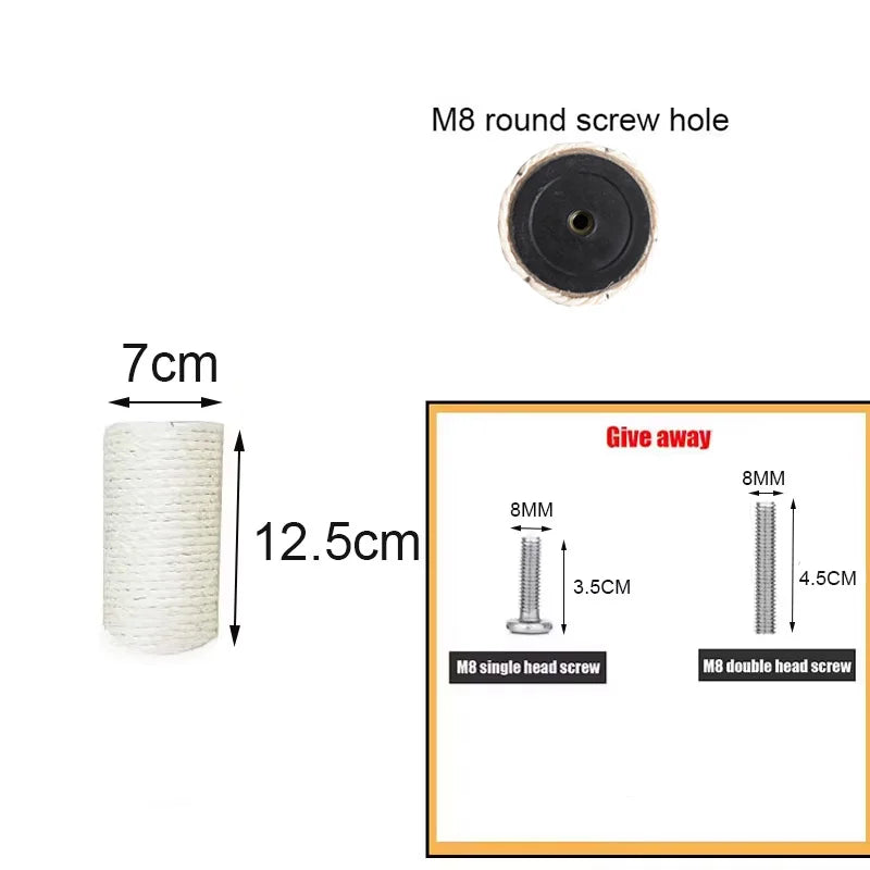 Griffoir Chat Poteau Sisal DIY Arbre à Chat Remplacement Colonne Grattoir – Jouet Chaton Corde Sisal Protège Meubles | Accessoires Chat