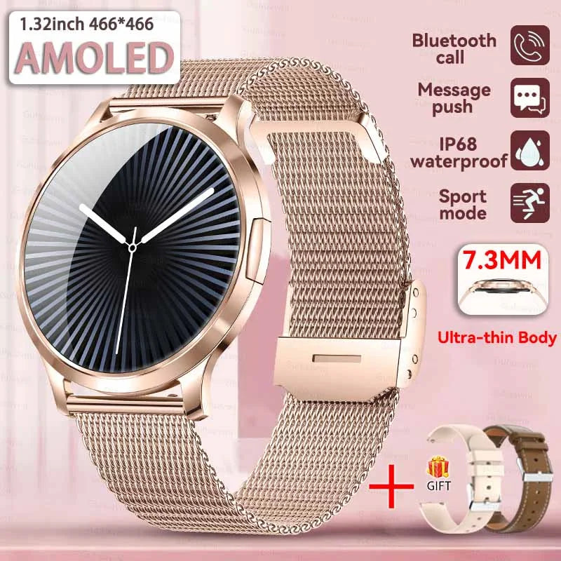 Smartwatch AMOLED 1.32" Unisexe 2025 – Cadran Personnalisable, Appels Bluetooth & Suivi Cardio | Sport & Fitness | Homme & Femme